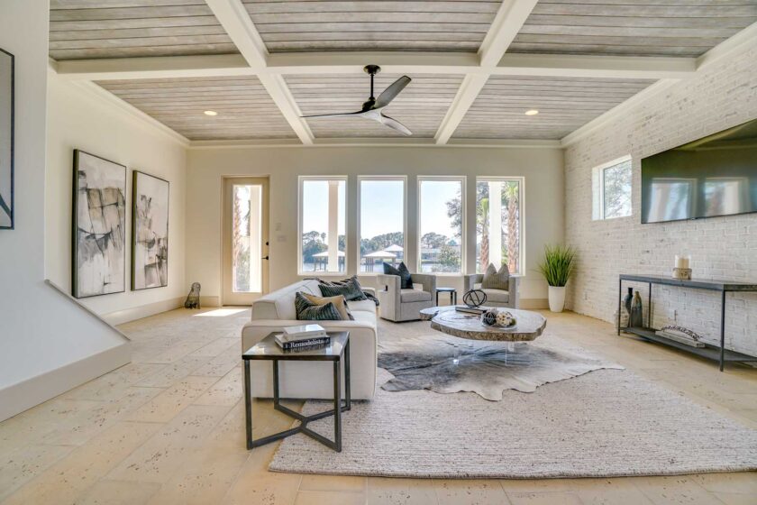 Large windows offer nice view from living area