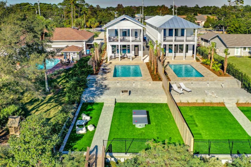 aerial view back yard