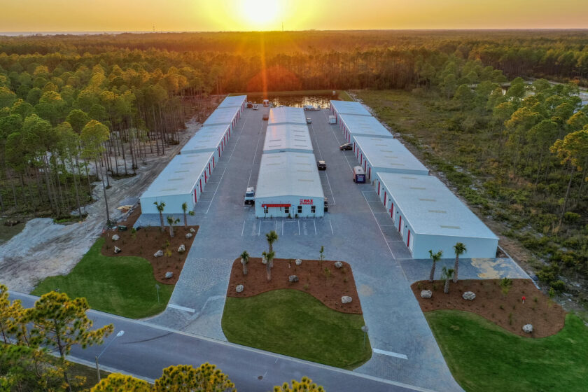 New storage unit construction viewed from the air