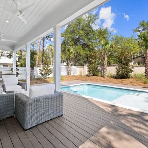 outside deck and pool