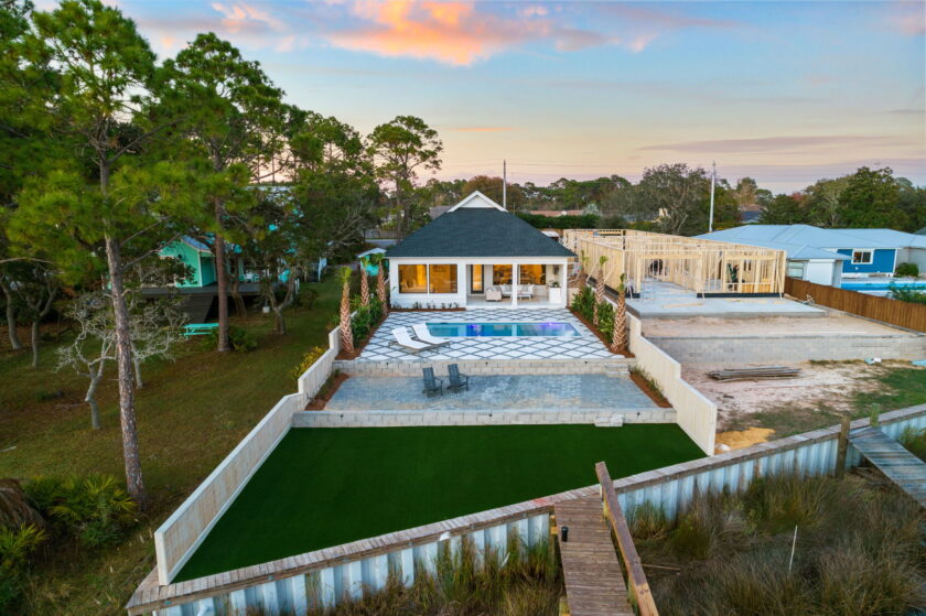 Backyard and pool.